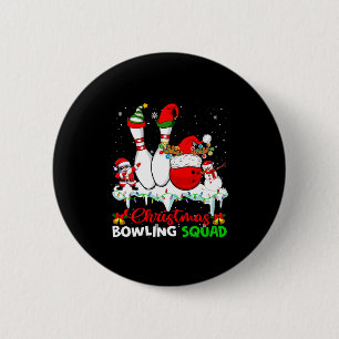 Christmas Bowling Squad Dabbing Santa Elf Bowling  6 Cm Round Badge
