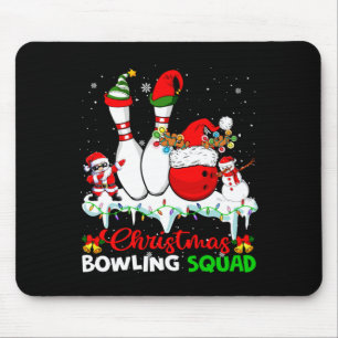 Christmas Bowling Squad Dabbing Santa Elf Bowling Mouse Mat