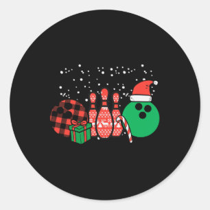 Christmas Bowling Xmas Sport Player Women Men Kid  Classic Round Sticker