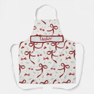 Christmas bows All-Over Print Apron, Medium Apron