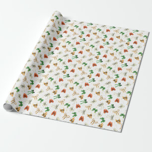 Christmas Bows and Gold Glitter Wrapping Paper