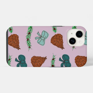 Christmas Bows and Pinecones iPhone 14 Case