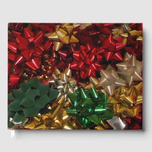 Christmas Bows Colourful Festive Holiday Guest Book