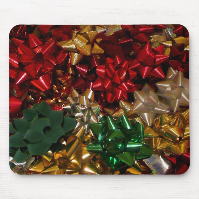Christmas Bows Colourful Festive Holiday Mouse Mat (Front)
