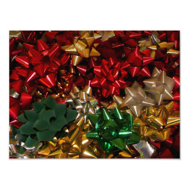Christmas Bows Colourful Festive Holiday Photo Print (Front)