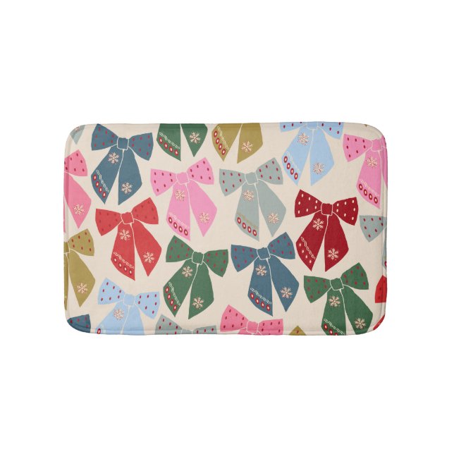 Christmas Bows Coquette Bath Mat (Front)