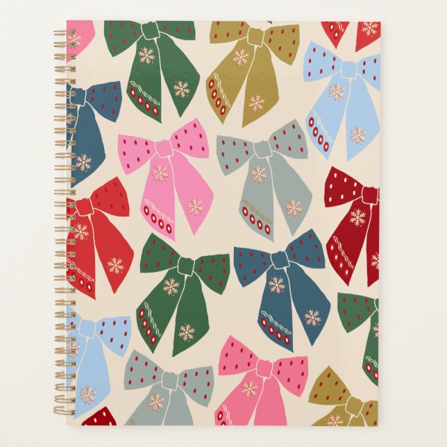 Christmas Bows Coquette Planner (Front)