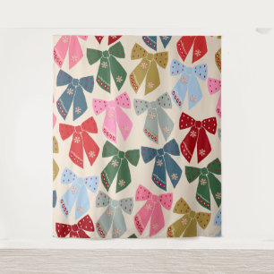 Christmas Bows Coquette Tapestry