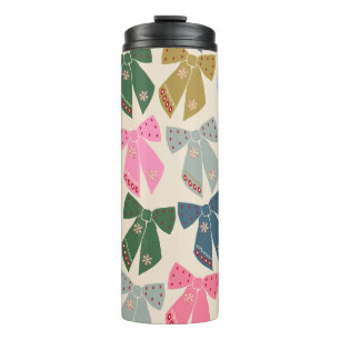 Christmas Bows Coquette Thermal Tumbler