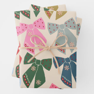 Christmas Bows Coquette Wrapping Paper Sheet