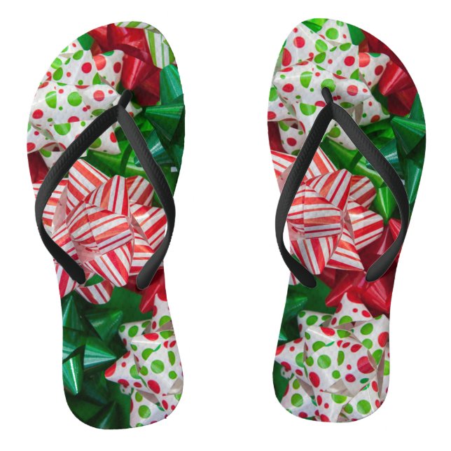 Christmas bows flip flops (Footbed)