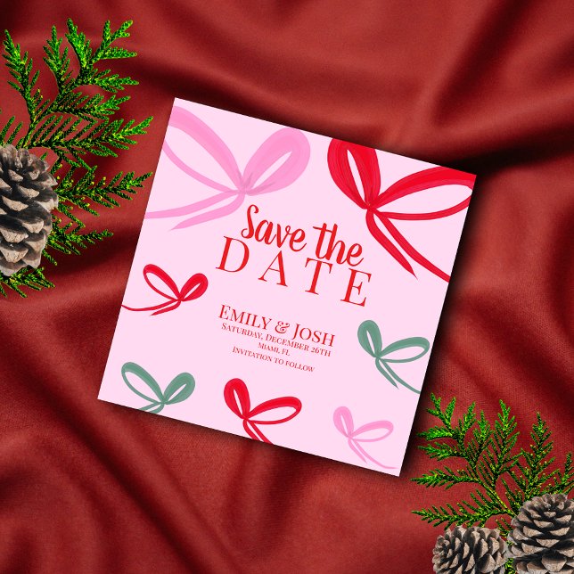 Christmas Bows Multicolor Save the Date  (Creator Uploaded)