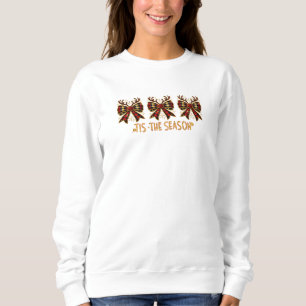 Christmas Bows Plaid Bows Red Sweatshirt