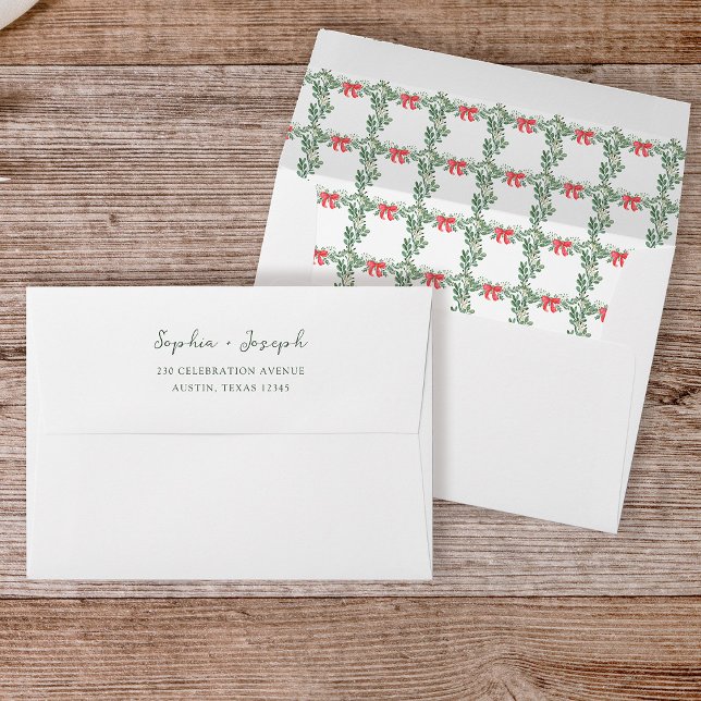 Christmas Bows | Whimsical Holiday Wedding Envelope (Creator Uploaded)