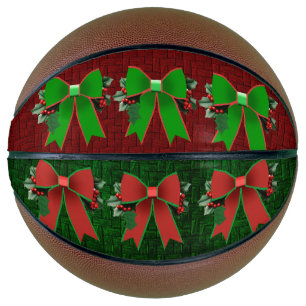 Christmas Bows With Holly Bows Basketball