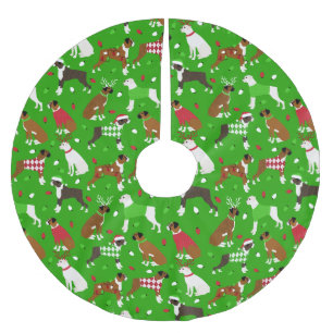Christmas Boxer Brushed Polyester Tree Skirt