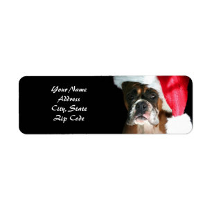 Christmas Boxer Dog Address Labels