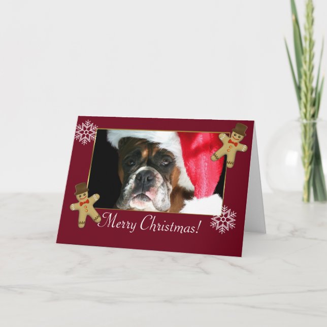 Christmas Boxer Dog Holiday Card (Front)