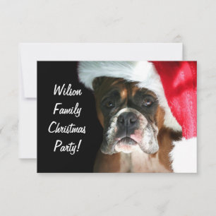 Christmas Boxer Dog Invitation