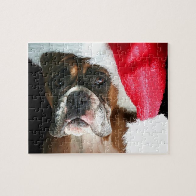 Christmas Boxer dog Jigsaw Puzzle (Horizontal)