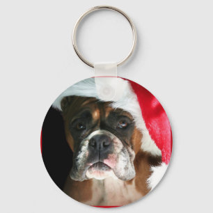 Christmas Boxer Dog keychain