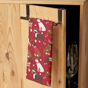 Christmas Boxer Dog Kitchen Towel