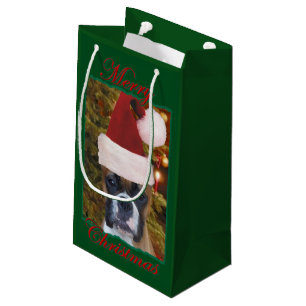 Christmas Boxer dog Small Gift Bag