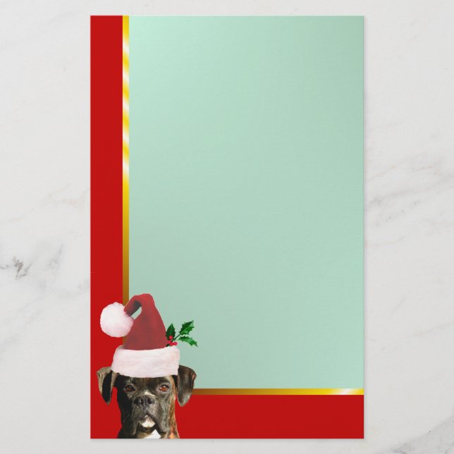 Christmas boxer dog stationary stationery (Front)