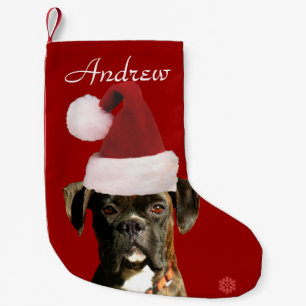 Christmas Boxer dog stocking