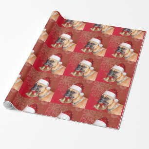 Christmas boxer dog wrapping paper