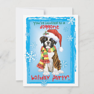 Christmas Boxer Holiday Invitation
