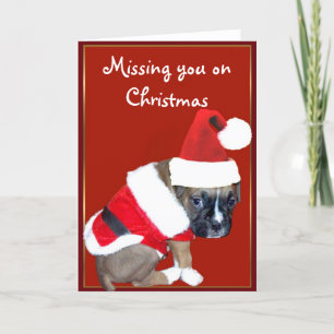 Christmas Boxer puppy Holiday Card