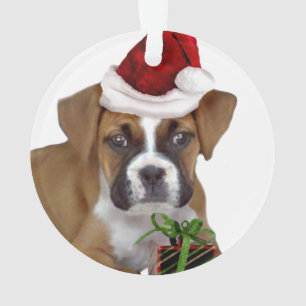 Christmas Boxer puppy Ornament