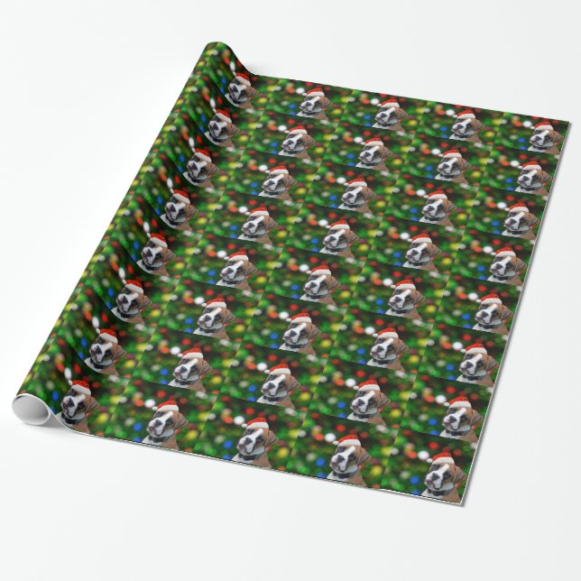 Christmas Boxer Wrapping Paper (Unrolled)
