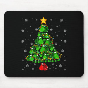 Christmas Boxing Sports Lover Xmas Tree Lights Paj Mouse Mat