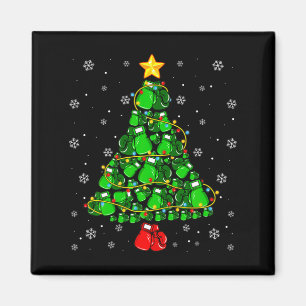 Christmas Boxing Srts Lover Xmas Tree Lights Paj  Magnet