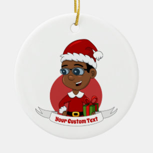 Christmas boy cartoon ceramic ornament