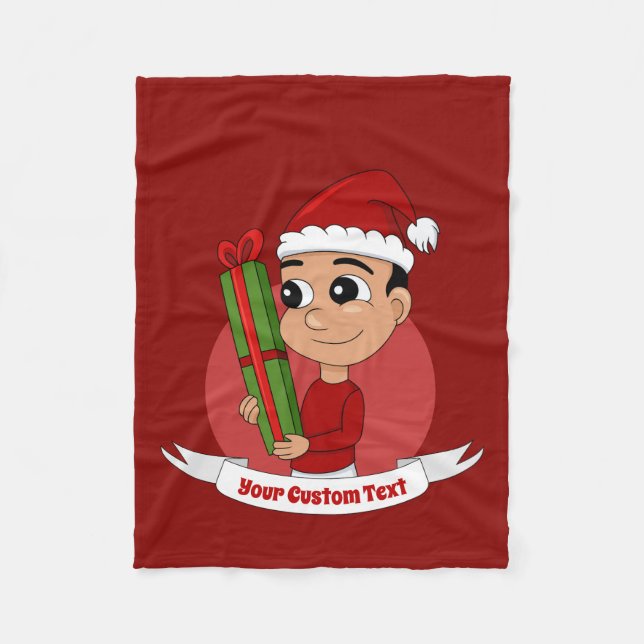 Christmas boy cartoon fleece blanket (Front)