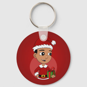 Christmas boy cartoon keychain