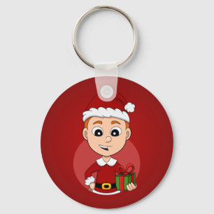Christmas boy cartoon keychain