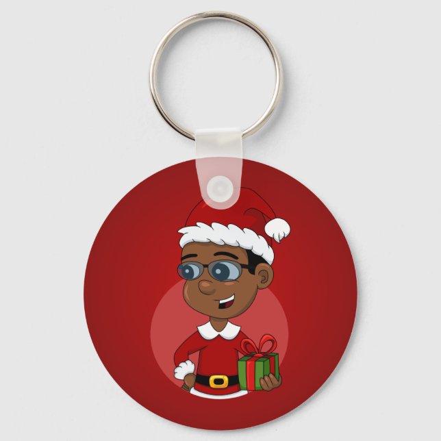 Christmas boy cartoon keychain (Front)