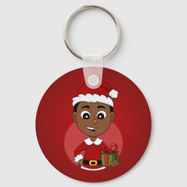 Christmas boy cartoon keychain (Front)