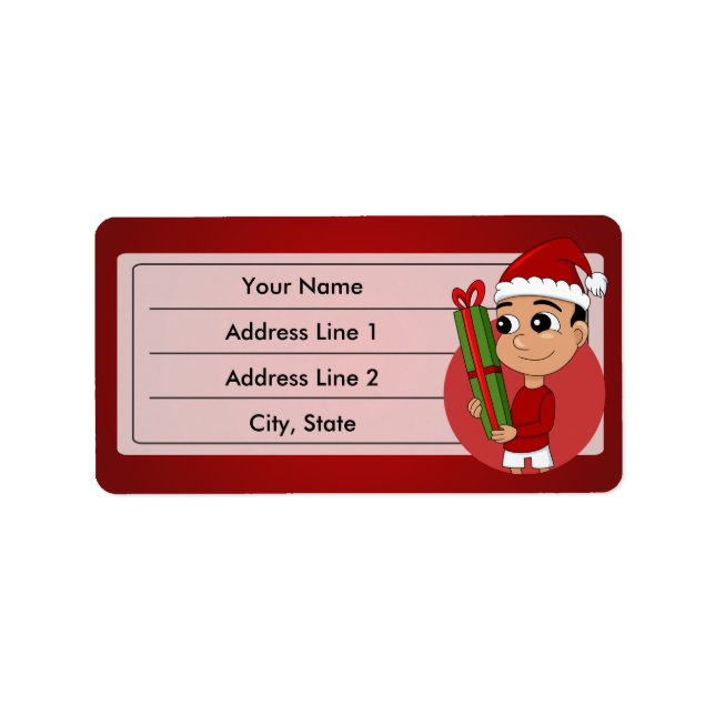 Christmas boy cartoon label (Front)