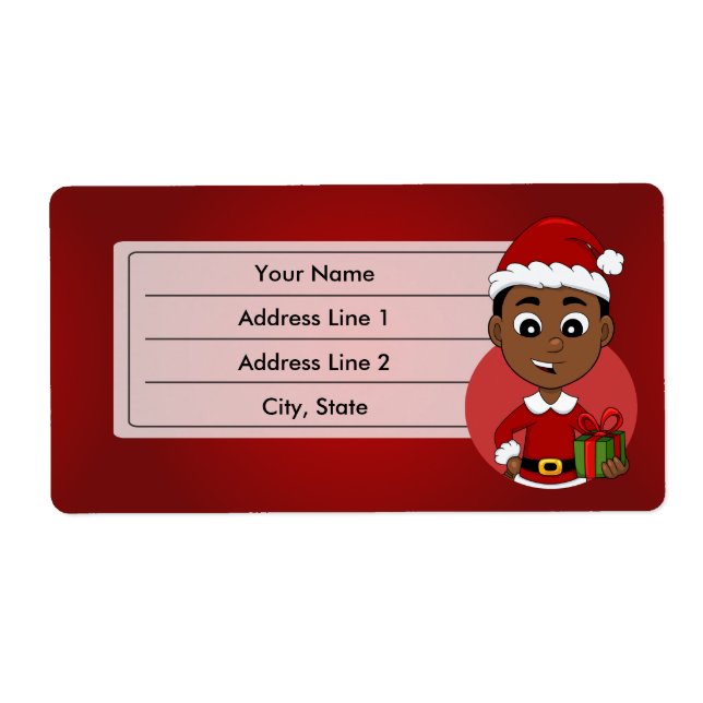 Christmas boy cartoon label (Front)