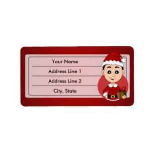 Christmas boy cartoon label