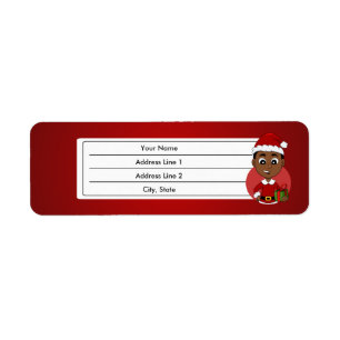 Christmas boy cartoon label