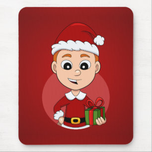 Christmas boy cartoon mouse pad