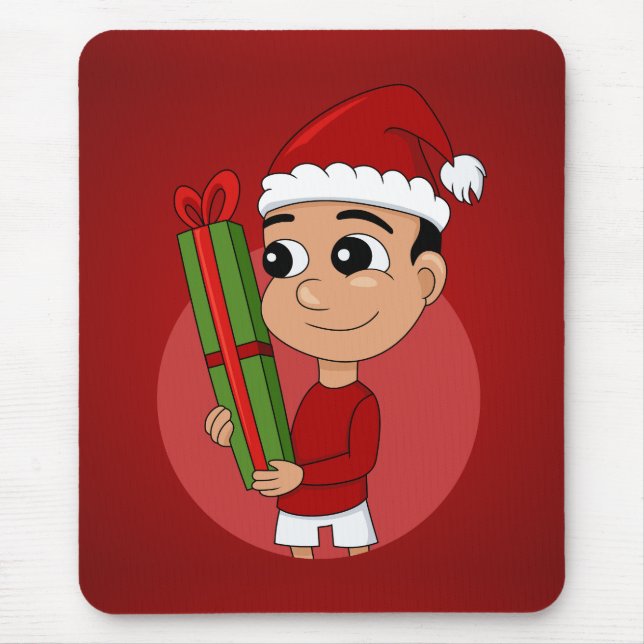 Christmas boy cartoon mouse pad (Front)