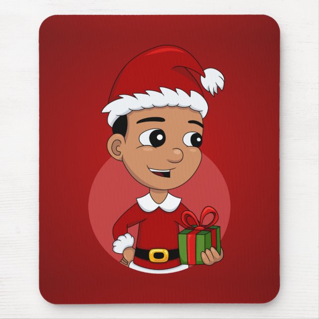 Christmas boy cartoon mouse pad (Front)