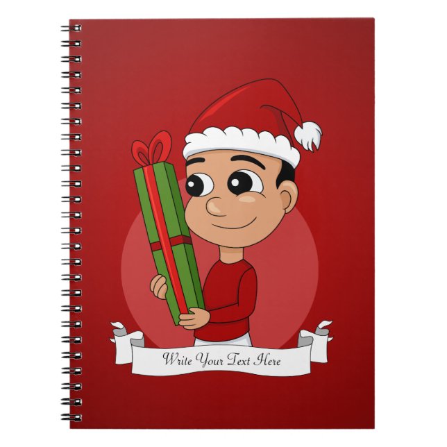 Christmas boy cartoon notebook (Front)